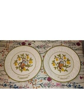 VTG Plate 1971 Metlox Potteries Vernon Partridge Pear Tree - Songs of Christmas